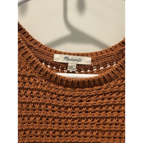 Women’s Madewell Crochet-Knit Crewneck Sweater Tank Warm Coffee Large Brown - Picture 4 of 6